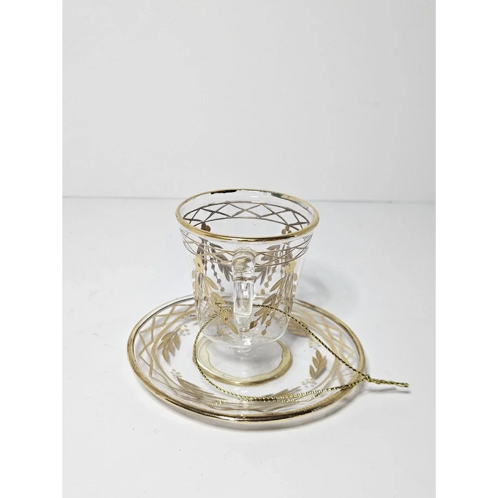 Vintage Tea Pot Mini Glass Hanging Decorative Ornament Holiday Tree